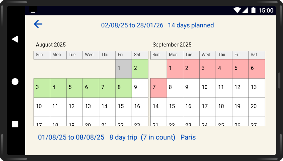 calendar view